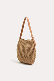 Large Paper Weave Tote (Camel)