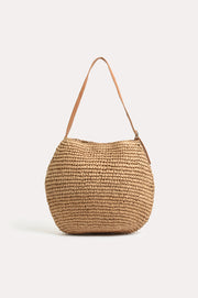 Large Paper Weave Tote (Camel)