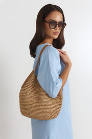 Large Paper Weave Tote (Camel)
