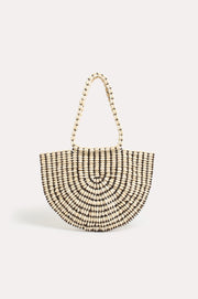 Curved Timber Bead Tote (Natural)