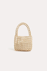 Leyton Timber Bead Mini Event Bag (Cream)