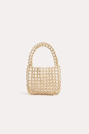 Leyton Timber Bead Mini Event Bag (Cream)
