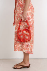 Leyton Timber Bead Mini Event Bag (Orange)