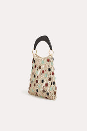 Savannah Multi Bead Crochet Event Bag (Multi Cream)