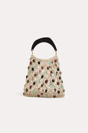Savannah Multi Bead Crochet Event Bag (Multi Cream)