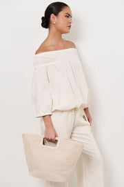 Chunky Weave Tote Bag (Cream)