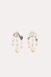 Freshwater Pearl Chandelier Earrings (Silver/Cream)