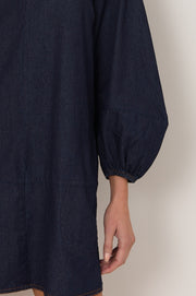 Delphine Lightweight Denim Short Dress (Denim)