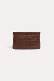 Daniella Croc Frame Clutch (Chocolate)