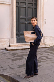 Stitched Tote Bag (Nude)