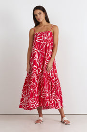 Zoey Cotton Maxi Dress (Java Print)