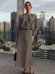 Mae Gingham Maxi Skirt (Print)
