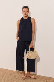 Tamsen Cropped Lightweight Denim Pant (Denim)