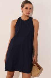 Jolie Lightweight Denim Short Dress (Denim)