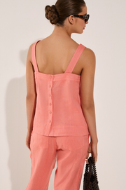 Noabella Linen Top (Coral)