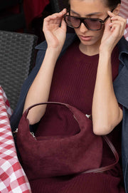 Luca Mini Faux Suede Bag (Wine)