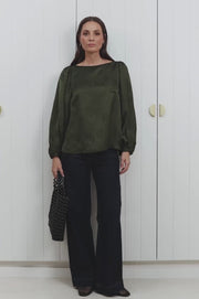 Asani Brocade Wide Leg Pant (Green)